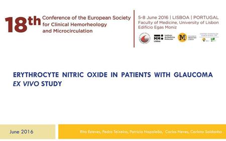 Erythrocyte Nitric Oxide in Patients with glaucoma ex vivo study