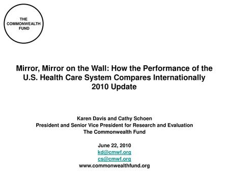 Mirror, Mirror on the Wall: How the Performance of the U. S