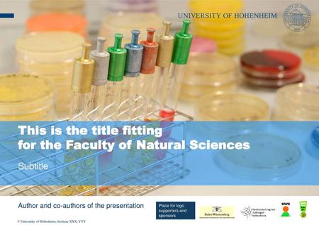 This is the title fitting for the Faculty of Natural Sciences