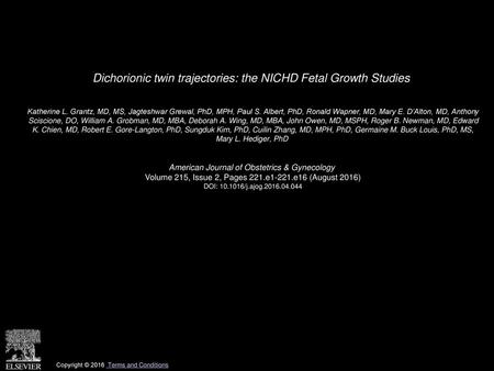 Dichorionic twin trajectories: the NICHD Fetal Growth Studies