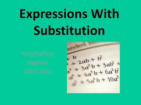 Expressions With Substitution