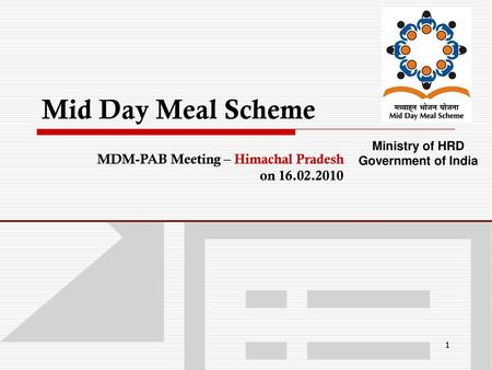 Mid Day Meal Scheme MDM-PAB Meeting – Himachal Pradesh on
