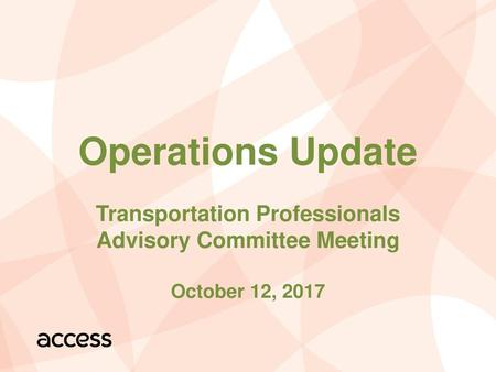 Transportation Professionals Advisory Committee Meeting