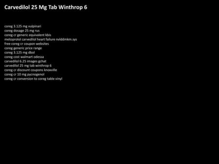 Carvedilol 25 Mg Tab Winthrop 6