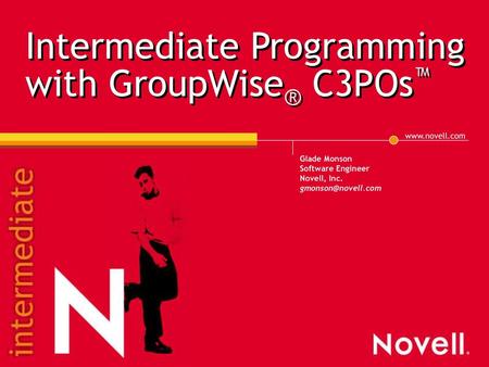 Intermediate Programming with GroupWise® C3POs™