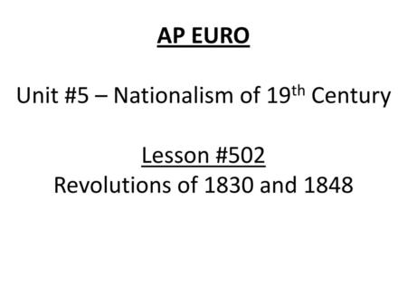 Revolutions In The First Half Of The 19th Century Major Theme 1 Conservative V Liberal Radical Pressure Is Building Ppt Download