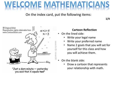 WELCOME Mathematicians