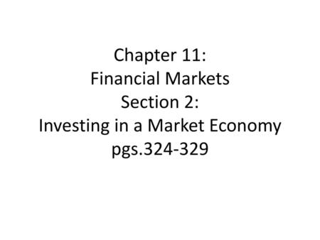 Why Are You Investing? There are two types of investing: personal & economic. This chapter uses the word invest as a quick way to refer to personal investing—which.