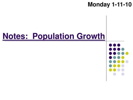 Notes: Population Growth