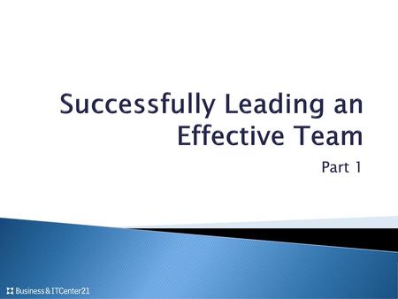 Successfully Leading an Effective Team