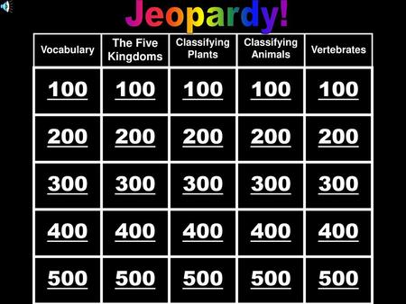 Jeopardy! Vocabulary The Five Kingdoms Classifying Plants