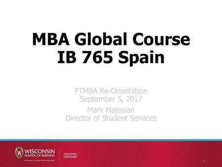 MBA Global Course IB 765 Spain