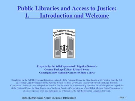 Public Libraries and Access to Justice: Introduction
