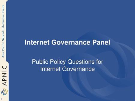 Internet Governance Panel
