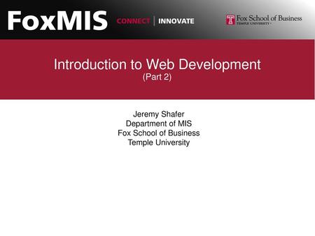 Introduction to Web Development (Part 2)