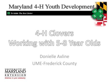 4-H Clovers Working with 5-8 Year Olds