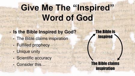 Give Me The “Inspired” Word of God
