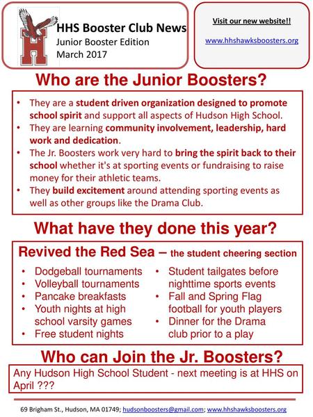 Who are the Junior Boosters?