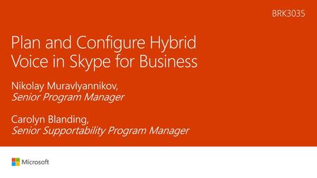Plan and Configure Hybrid Voice in Skype for Business