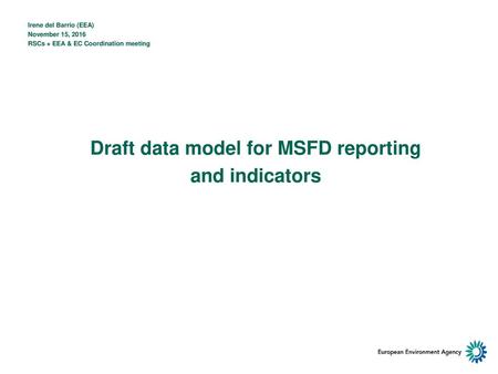 Draft data model for MSFD reporting