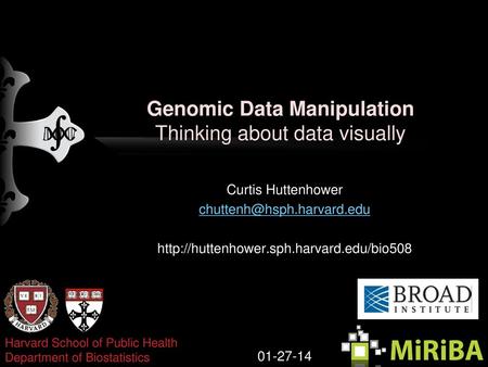 Genomic Data Manipulation Thinking about data visually