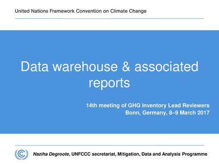 Data warehouse & associated reports