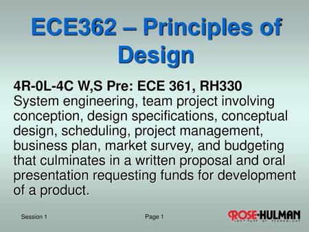 ECE362 – Principles of Design
