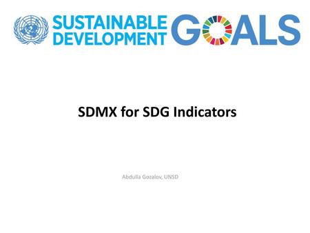 SDMX for SDG Indicators