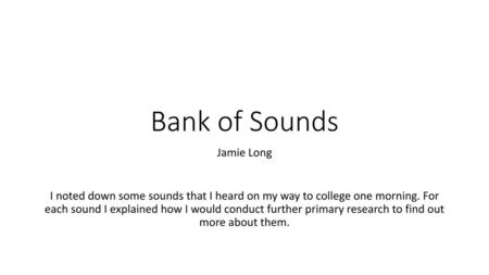 Bank of Sounds Jamie Long