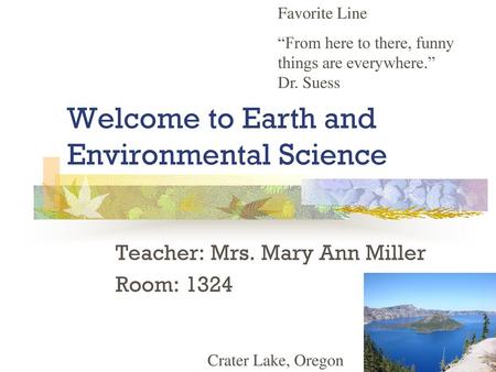 Welcome to Earth and Environmental Science