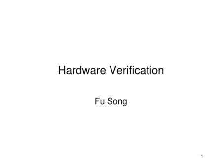 Hardware Verification