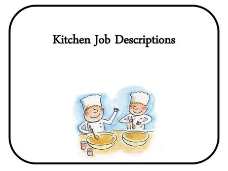 Kitchen Job Descriptions