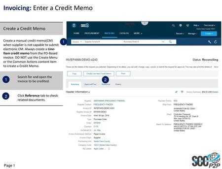 Invoicing: Enter a Credit Memo
