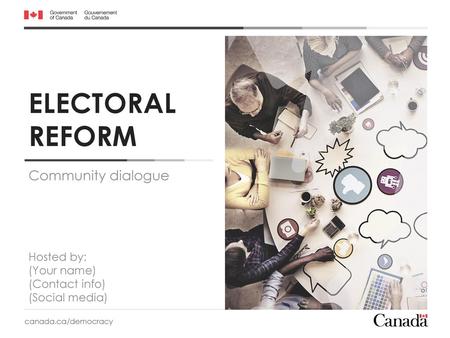 ELECTORAL REFORM Community dialogue Hosted by: (Your name)