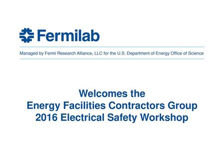 EFCOG Electrical Safety Workshop