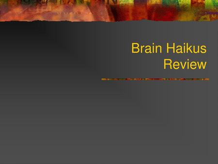 Brain Haikus Review.