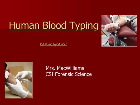 Human Blood Typing Kid saying blood video