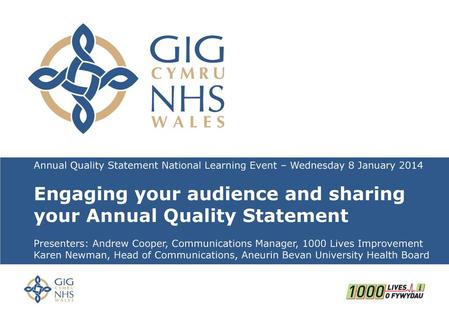Engaging your audience and sharing your Annual Quality Statement