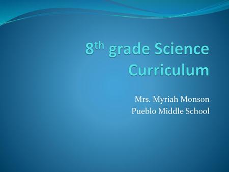 8th grade Science Curriculum