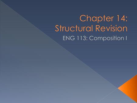 Chapter 14: Structural Revision
