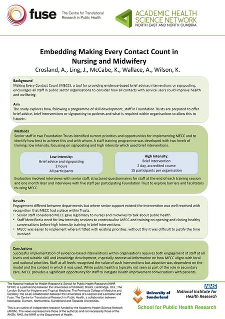 Embedding Making Every Contact Count in Nursing and Midwifery
