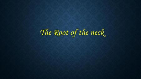 The Root of the neck.