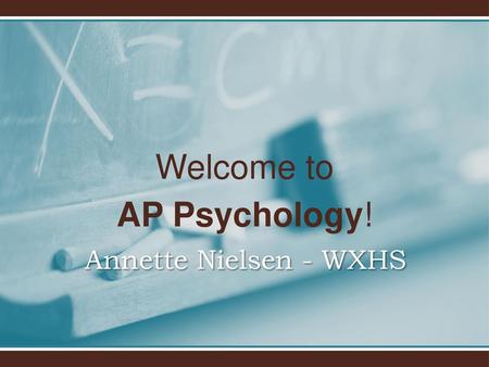 Welcome to AP Psychology!