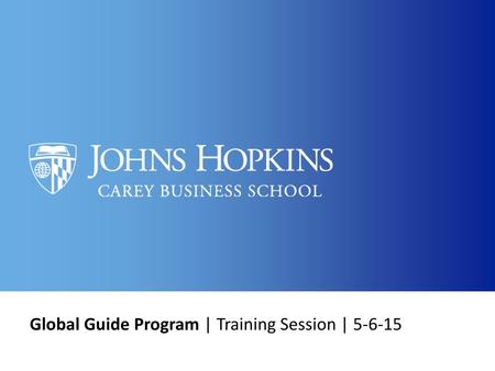 Global Guide Program | Training Session |