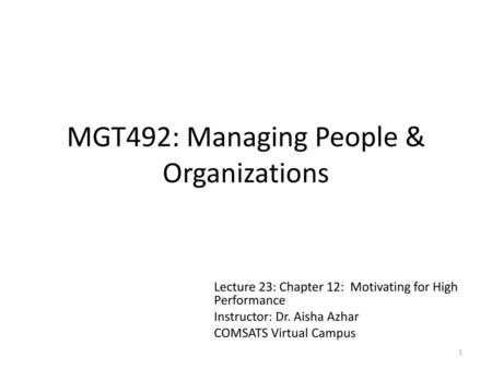 MGT492: Managing People & Organizations