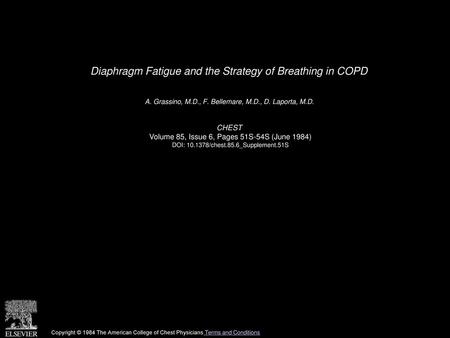 Diaphragm Fatigue and the Strategy of Breathing in COPD