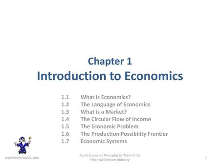 Chapter 1 Introduction to Economics