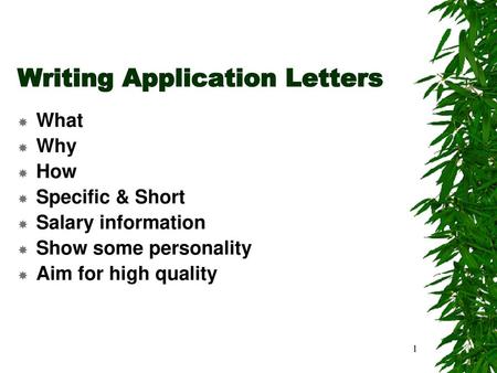 Writing Application Letters