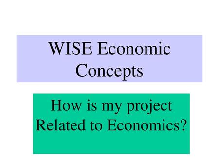 WISE Economic Concepts