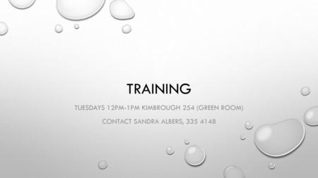 Tuesdays 12pm-1pm Kimbrough 254 (green Room)